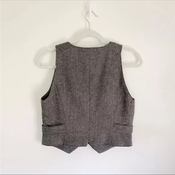 Ann Taylor Loft Wool Herringbone Suit Vest Grey Size 6 - Picture 4 of 7